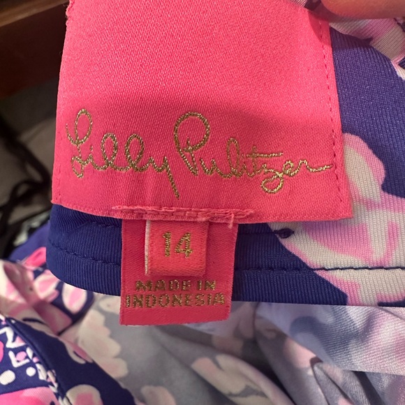 Lilly Pulitzer Blue and Pink Floral Swim Coverup - Picture 3 of 3